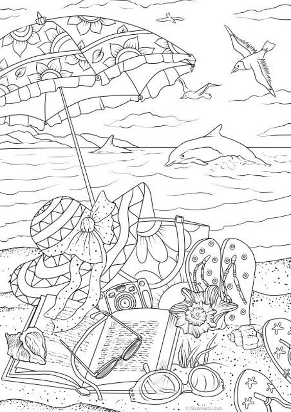 75 Beach Themed Coloring Pages 10