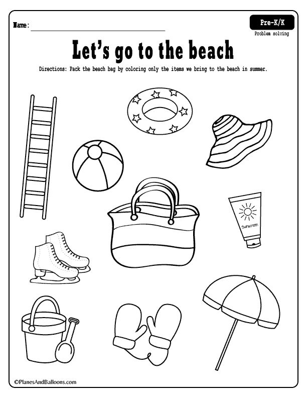 75 Beach Themed Coloring Pages 21