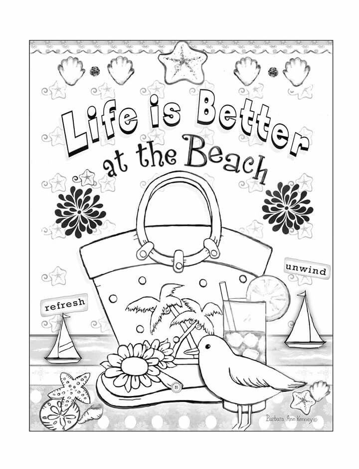 75 Beach Themed Coloring Pages 28