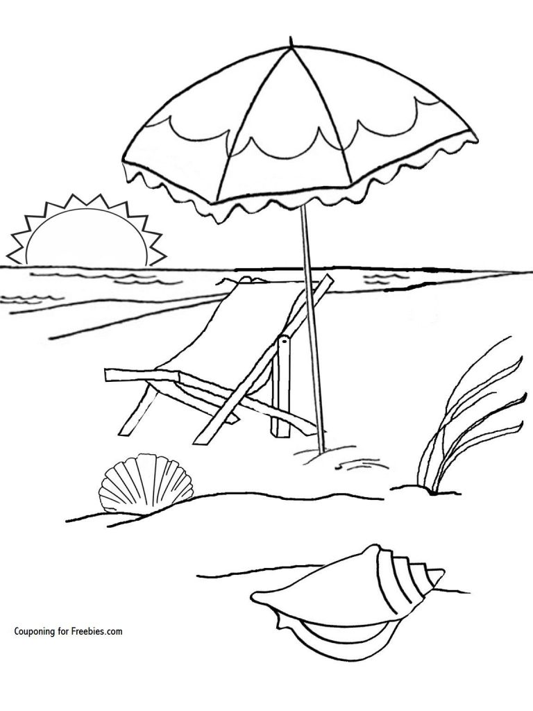 75 Beach Themed Coloring Pages 29