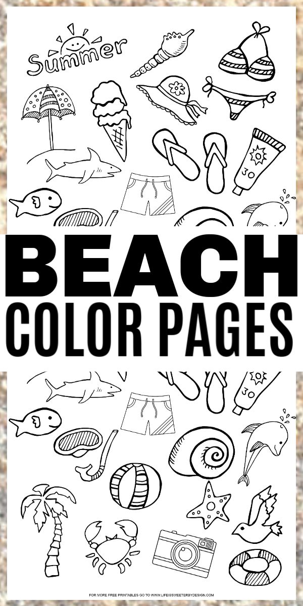 75 Beach Themed Coloring Pages 3