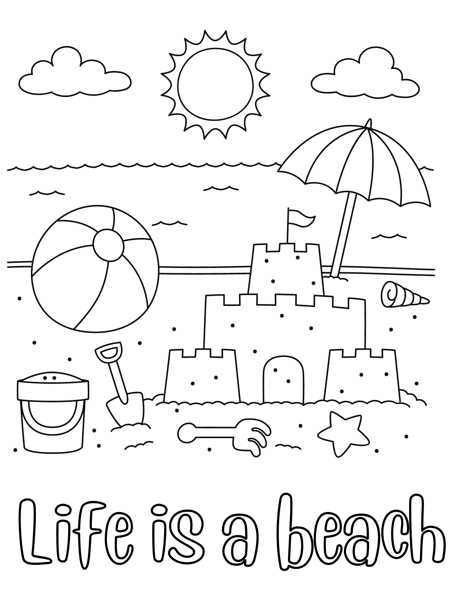 75 Beach Themed Coloring Pages 35