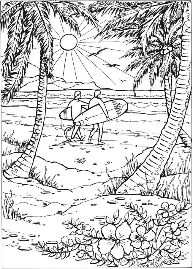 75 Beach Themed Coloring Pages 36