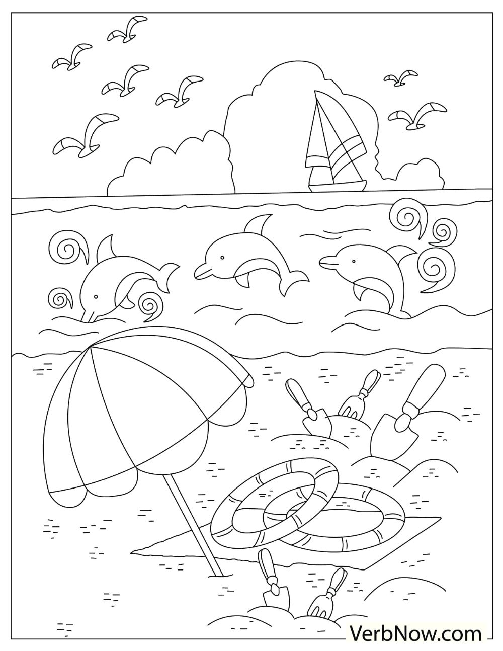 75 Beach Themed Coloring Pages 44