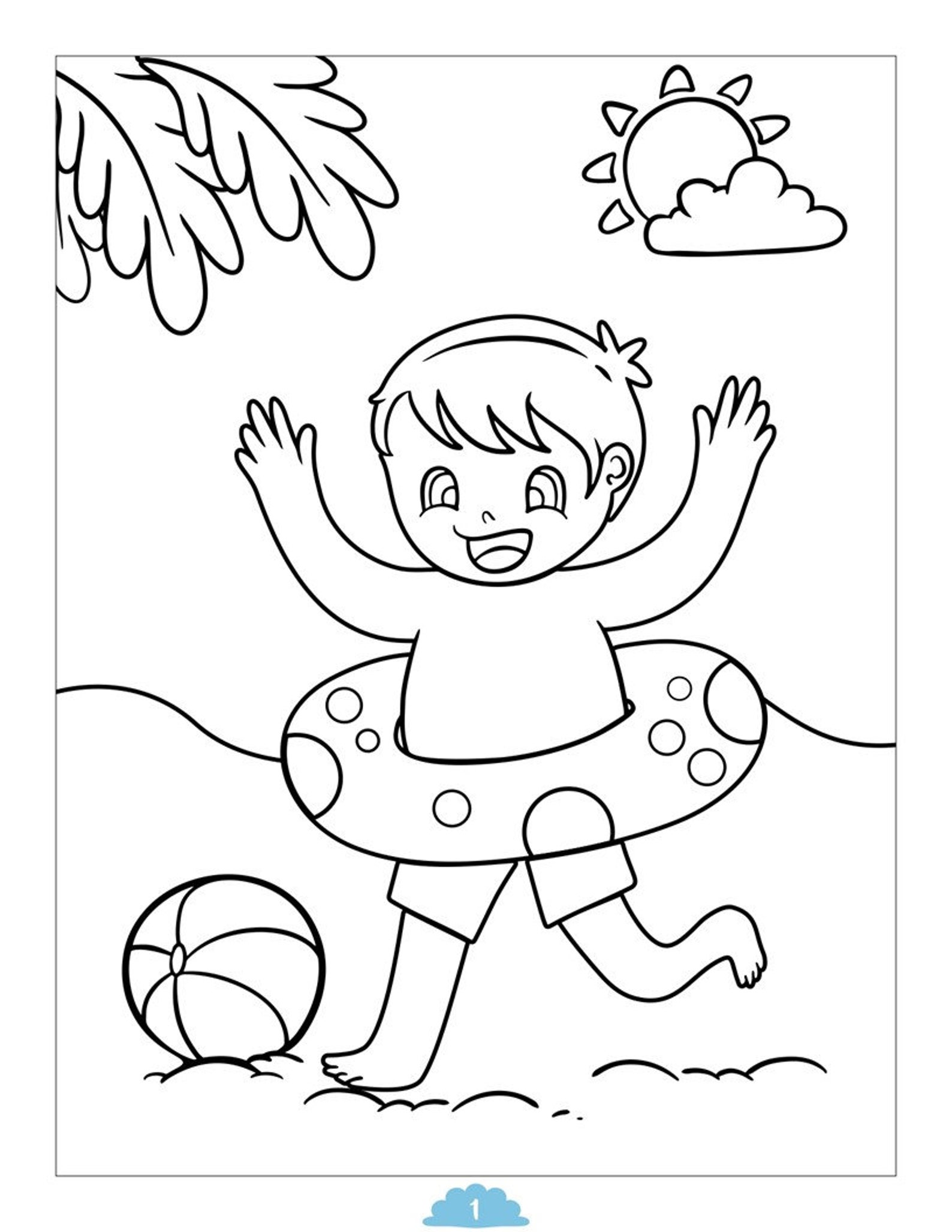 75 Beach Themed Coloring Pages 48