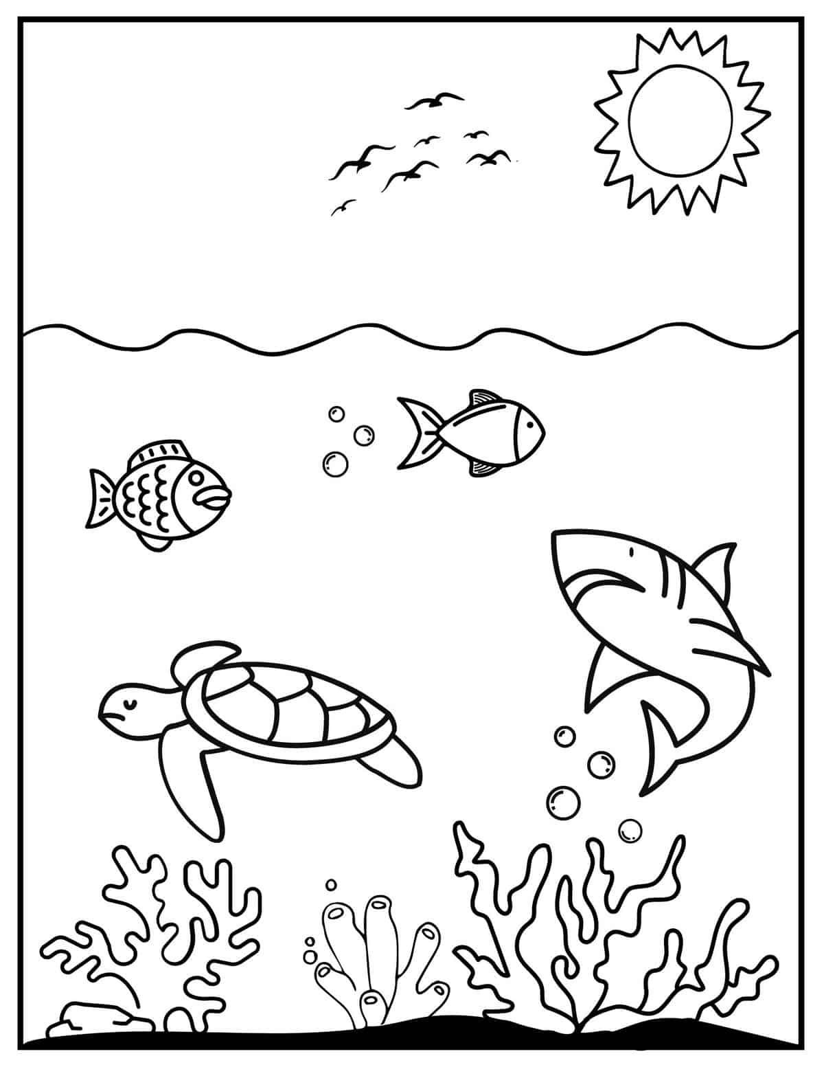 75 Beach Themed Coloring Pages 49