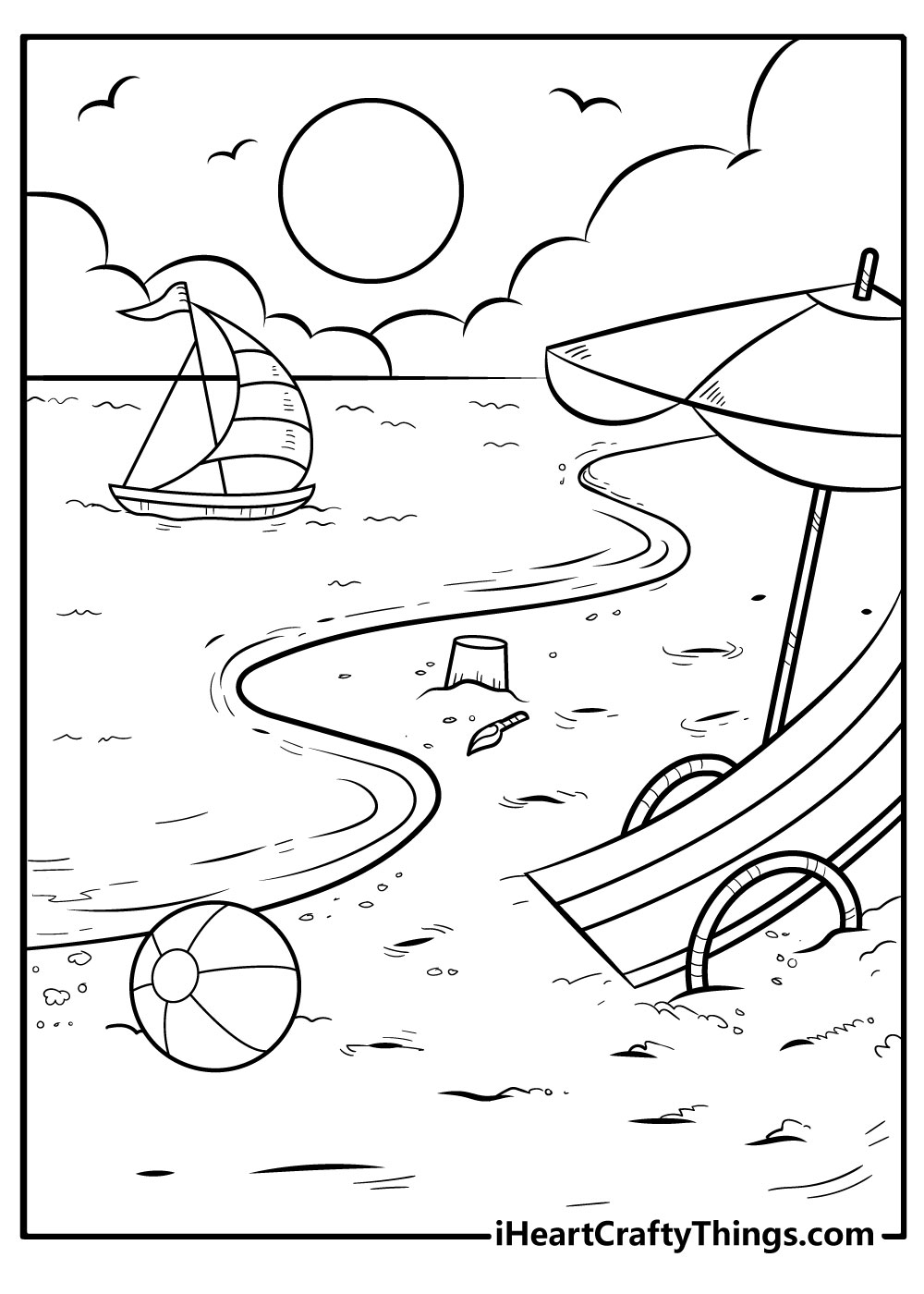 75 Beach Themed Coloring Pages 5