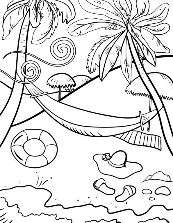 75 Beach Themed Coloring Pages 6