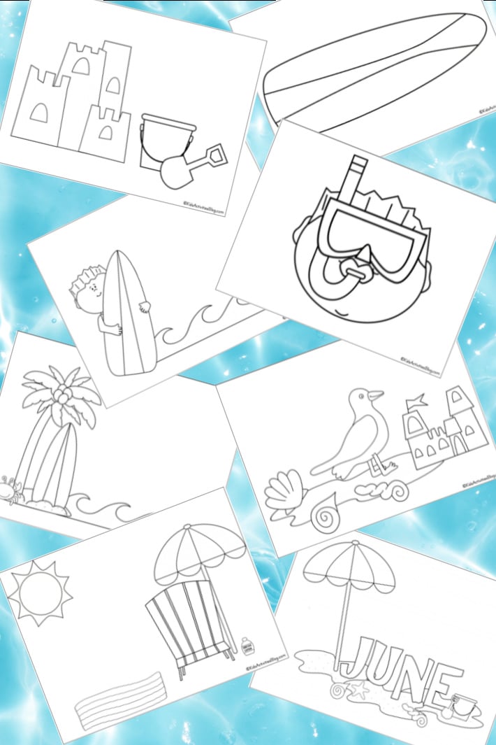 75 Beach Themed Coloring Pages 65