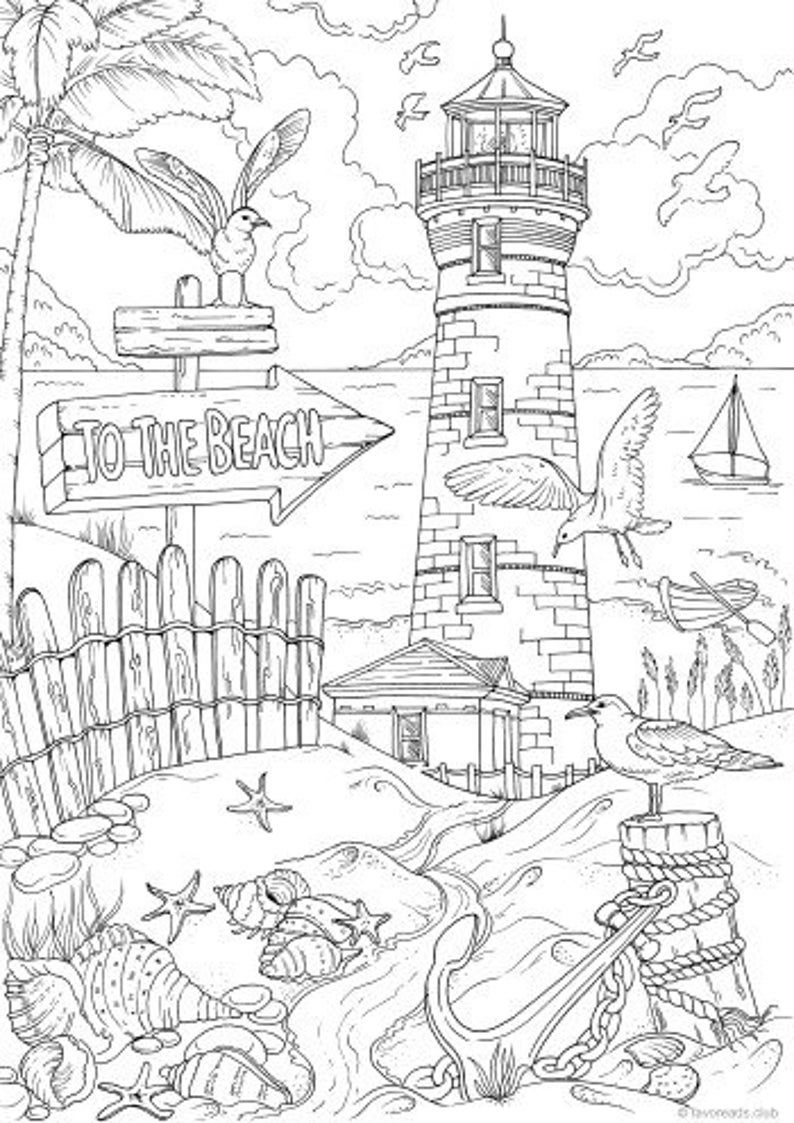 75 Beach Themed Coloring Pages 81