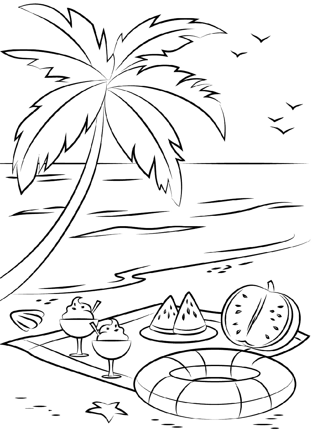 75 Beach Themed Coloring Pages 83