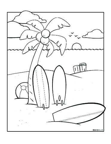 75 Beach Themed Coloring Pages 86