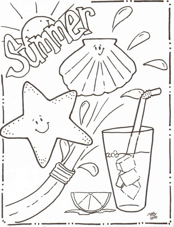 75 Beach Themed Coloring Pages 87