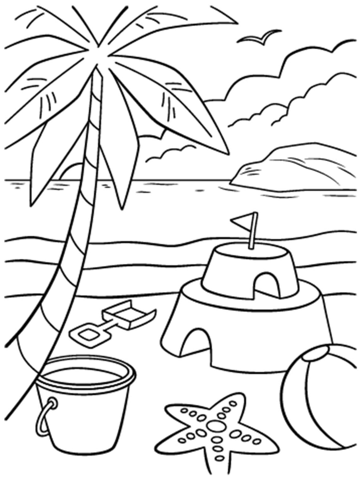 75 Beach Themed Coloring Pages 9