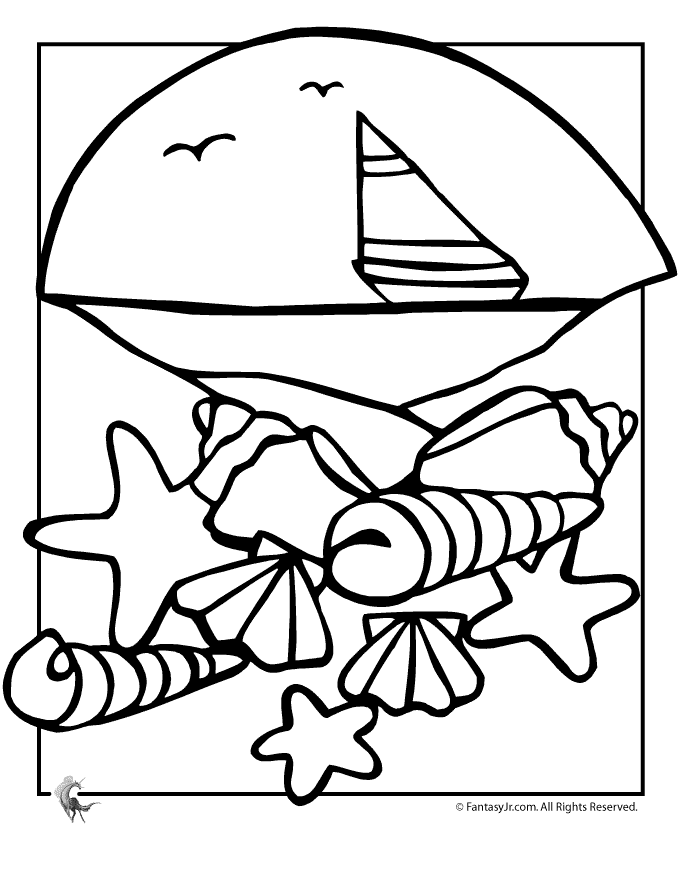 75 Beach Themed Coloring Pages 92