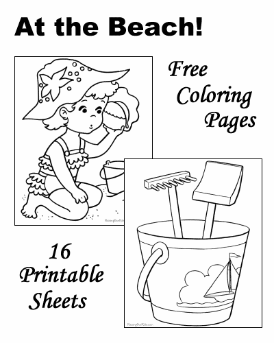 75 Beach Themed Coloring Pages 93