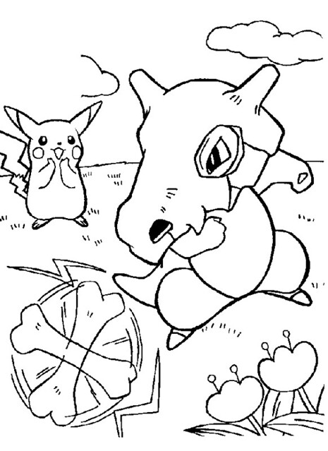 Cubone Coloring Page 11