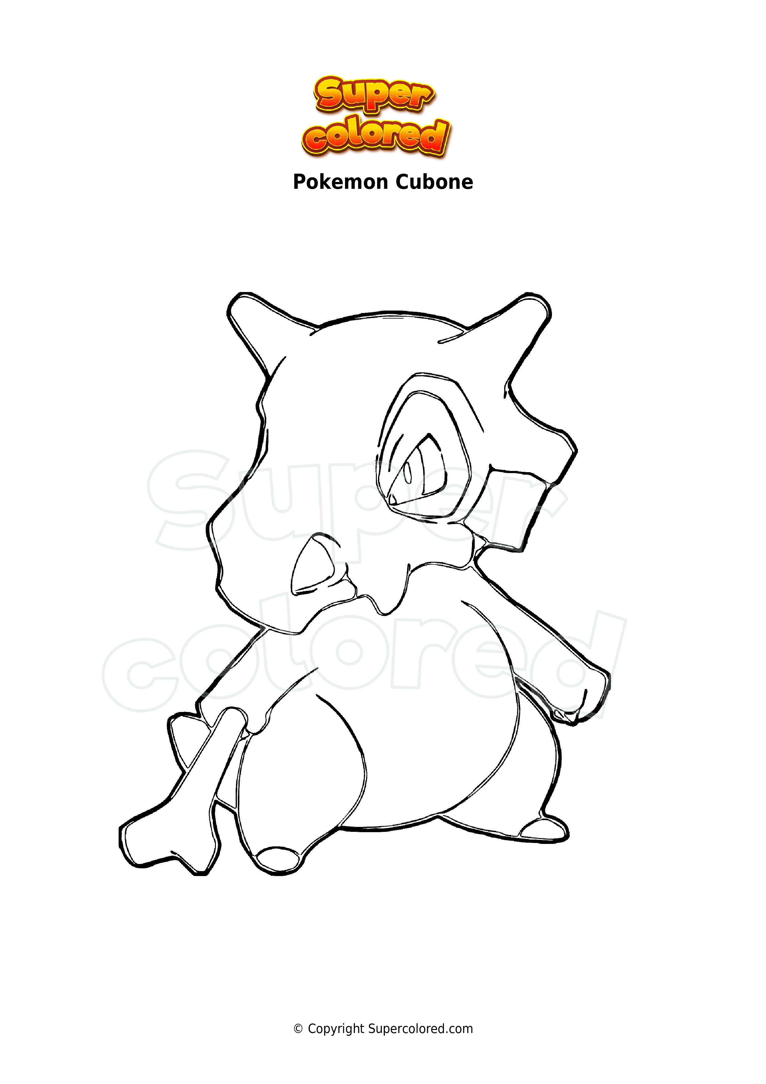 Cubone Coloring Page 17