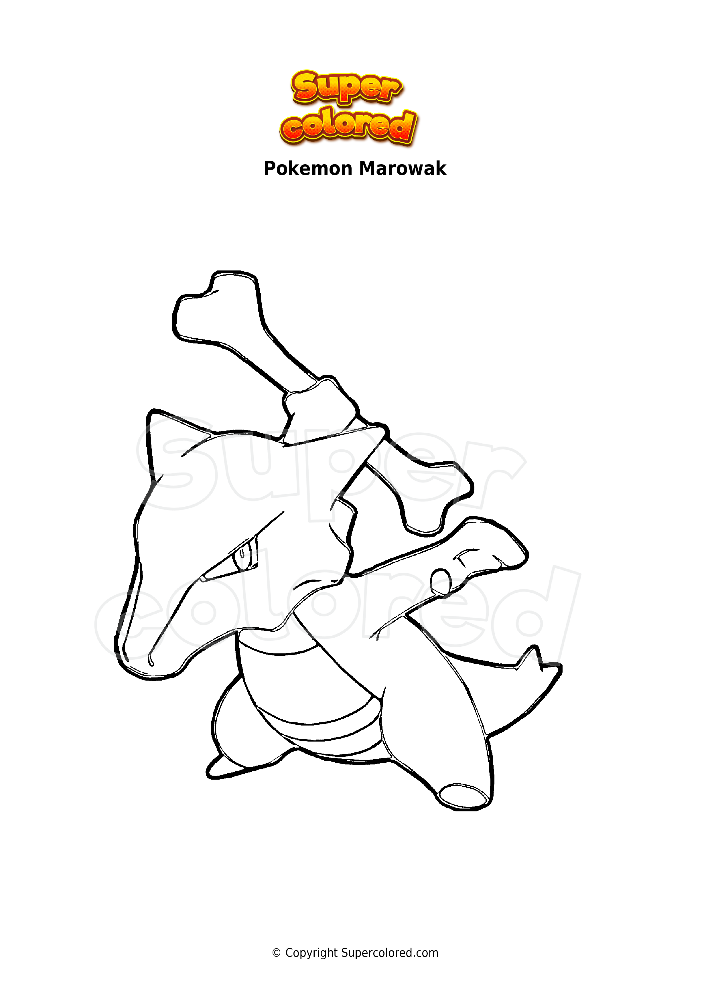 Cubone Coloring Page 5