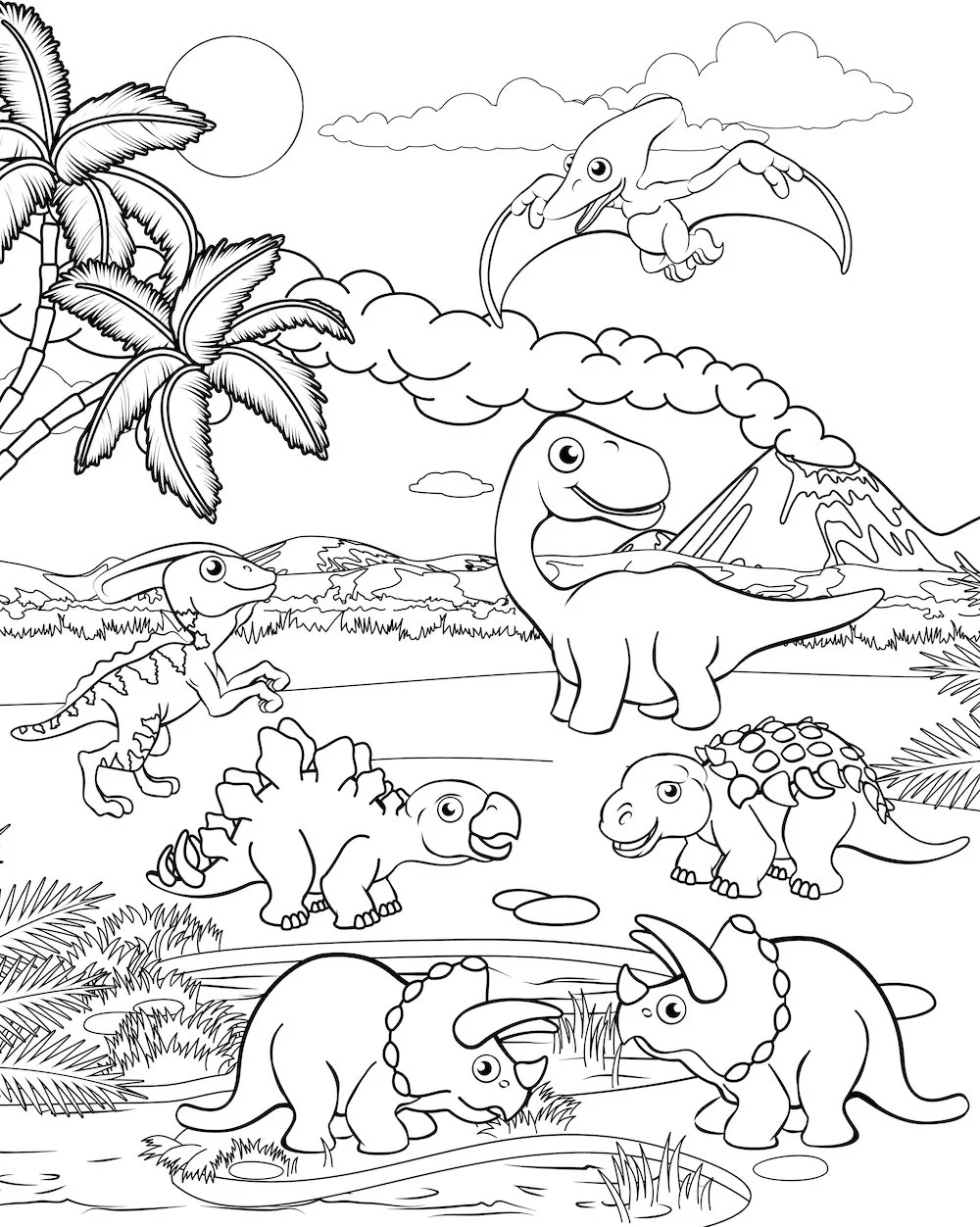 Free Coloring Pages Dinosaurs 29