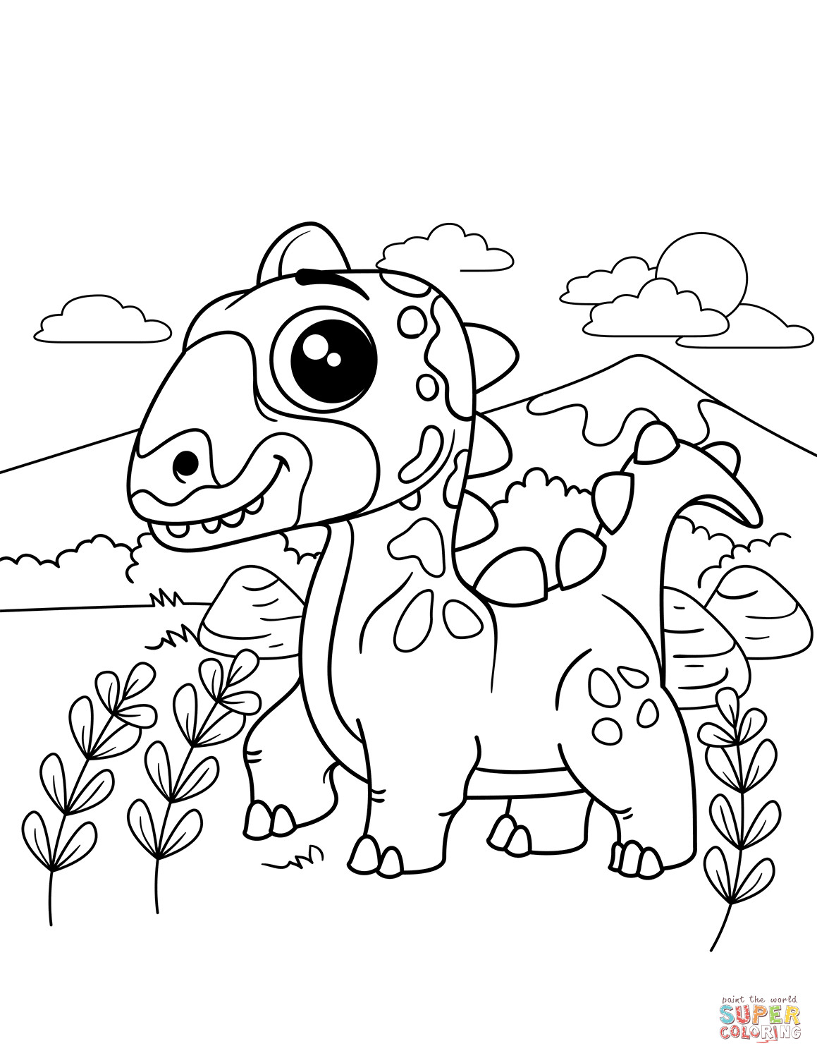 Free Coloring Pages Dinosaurs 3