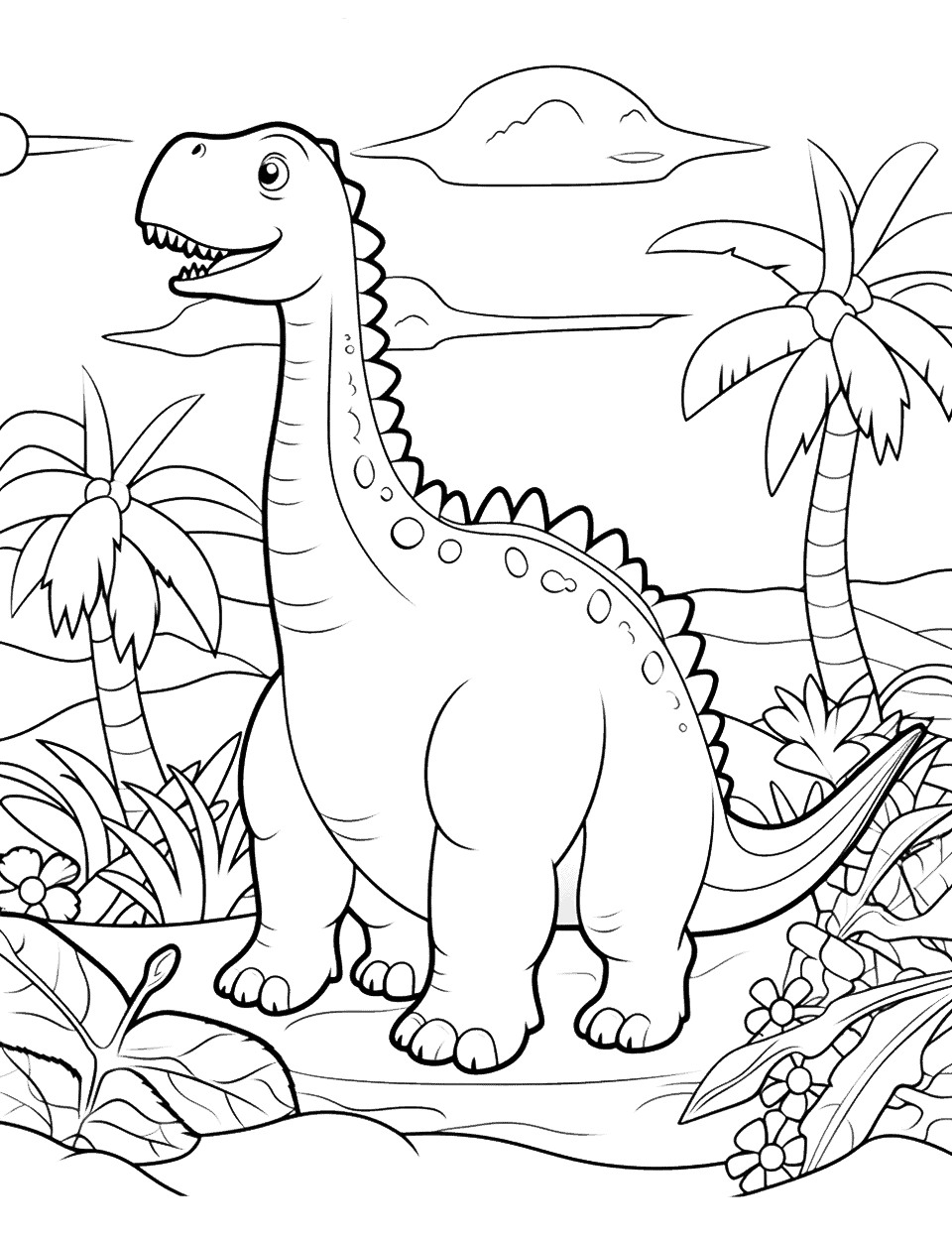 Free Coloring Pages Dinosaurs 9