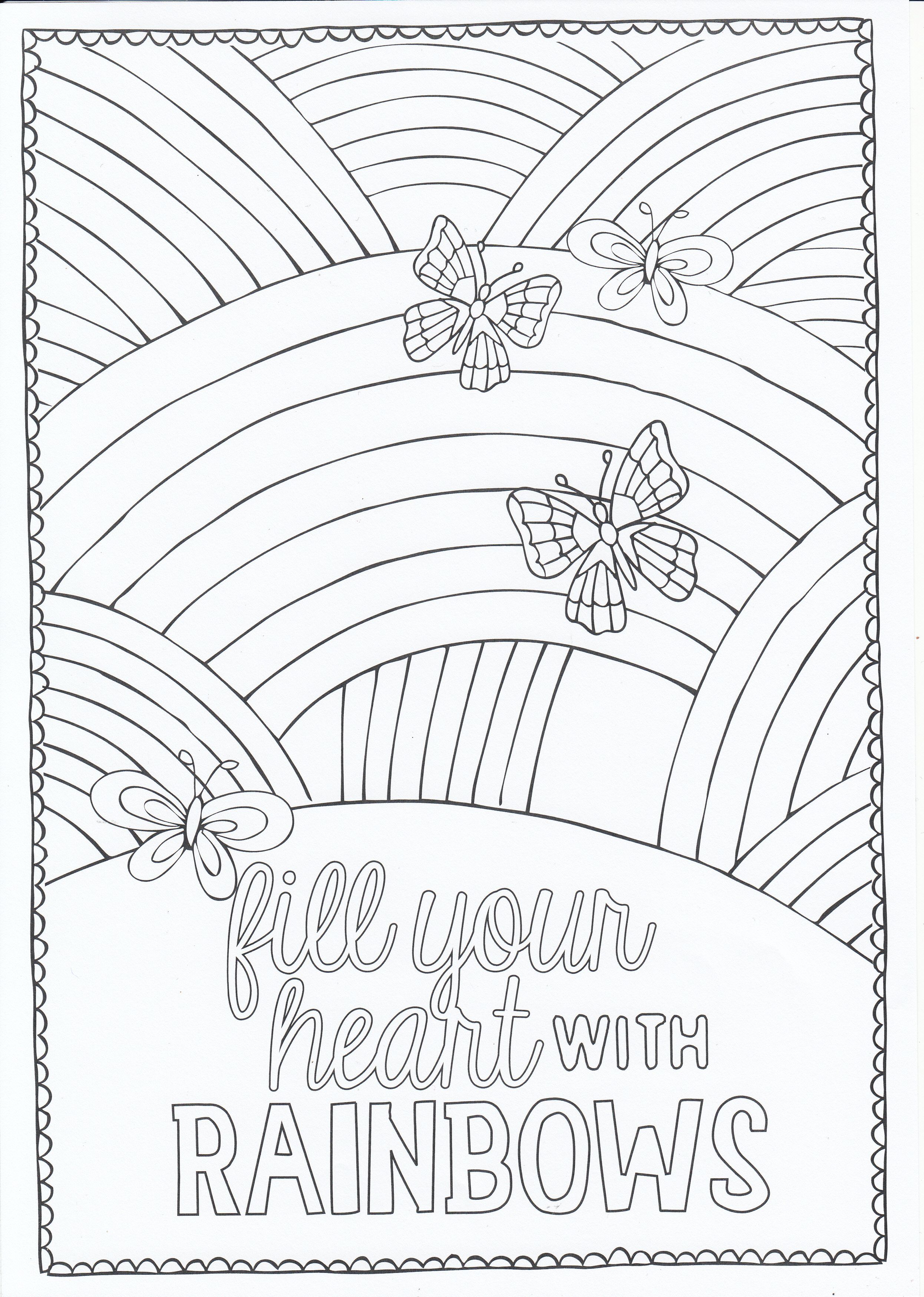 Rainbow Coloring Page For Adults 14