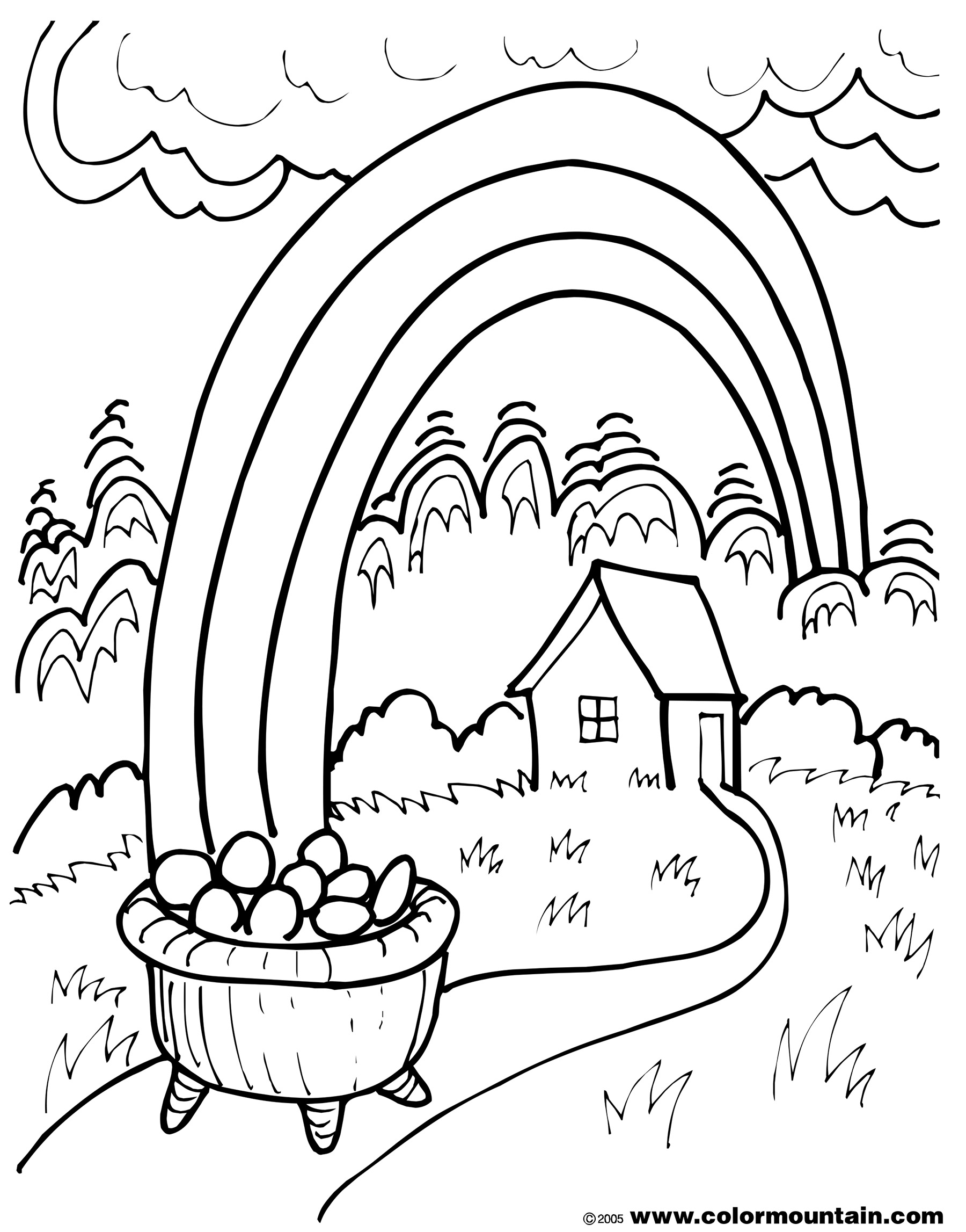 Rainbow Coloring Page For Adults 3