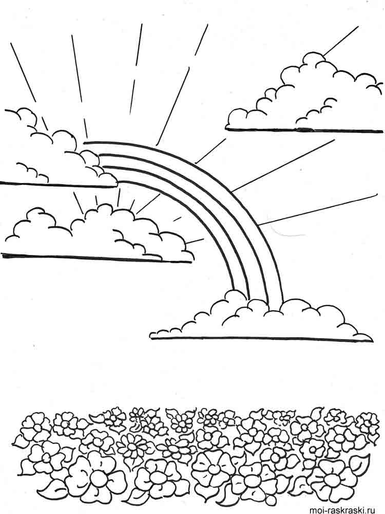 Rainbow Coloring Page For Adults 4