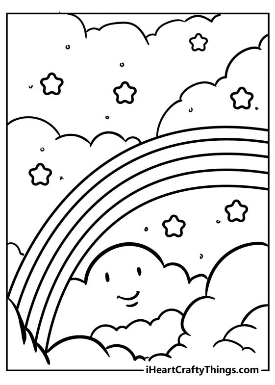 Rainbow Coloring Page For Adults 58