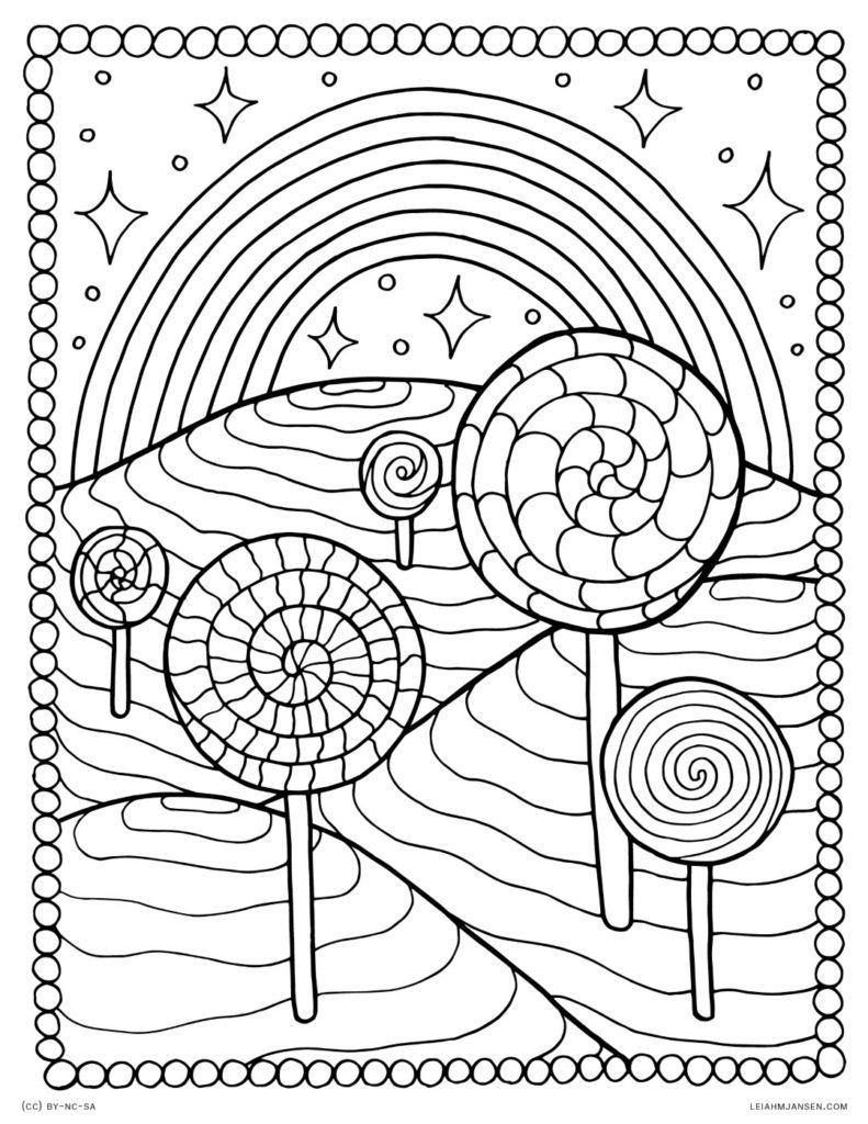 Rainbow Coloring Page For Adults 68