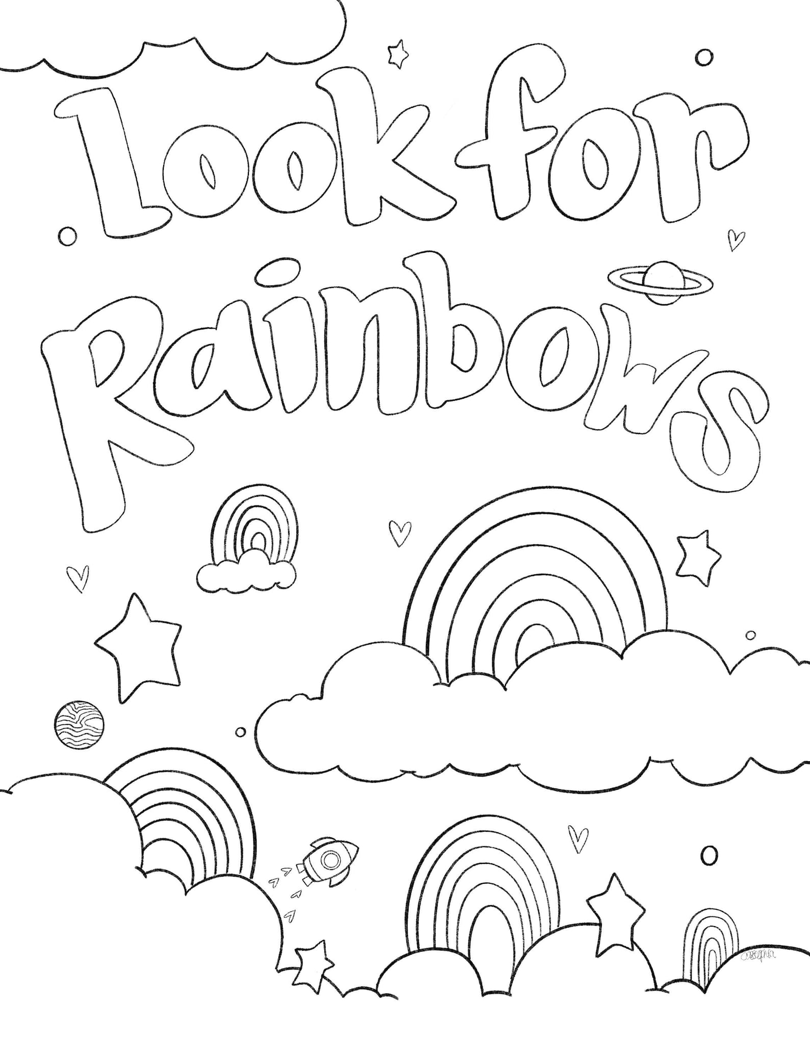 Rainbow Coloring Page For Adults 76