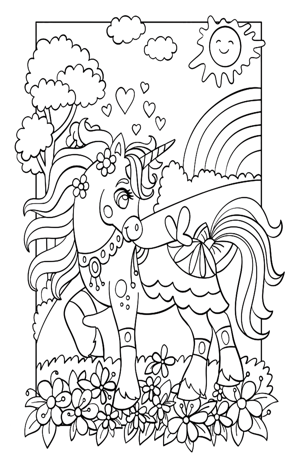 Rainbow Coloring Page For Adults 78