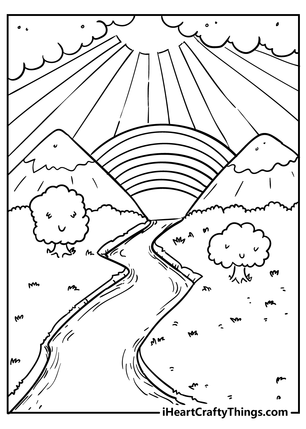 Rainbow Coloring Page For Adults 86