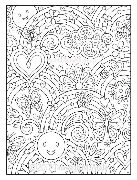 Rainbow Coloring Page For Adults 94