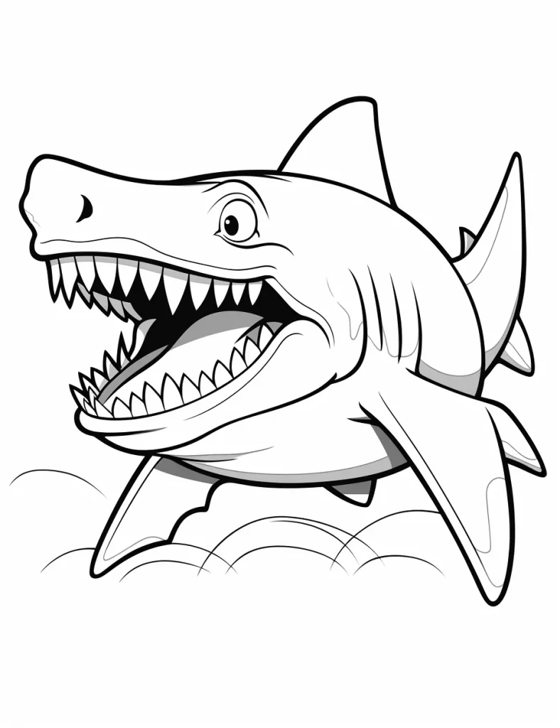 40 Coloring Pages Megalodon 2