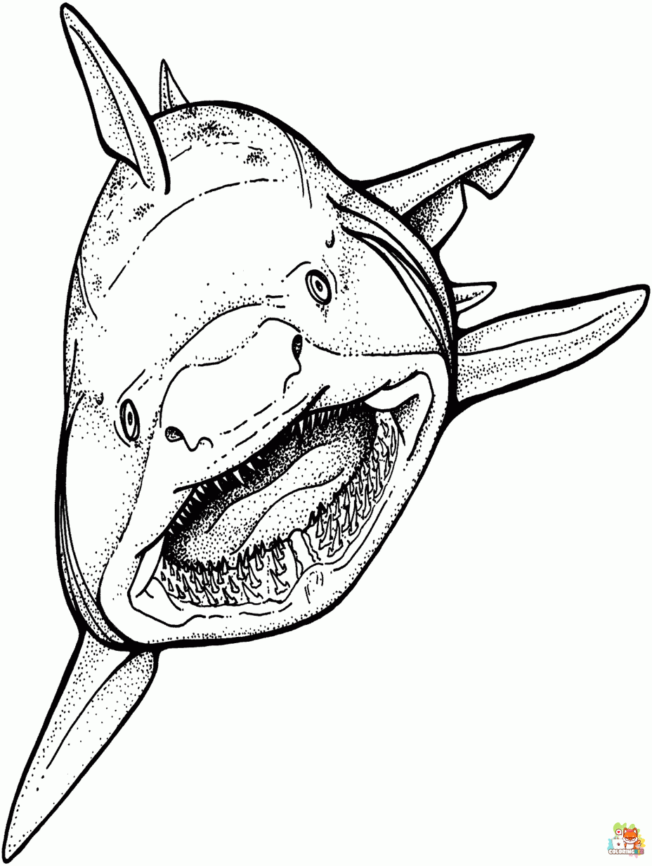 40 Coloring Pages Megalodon 22