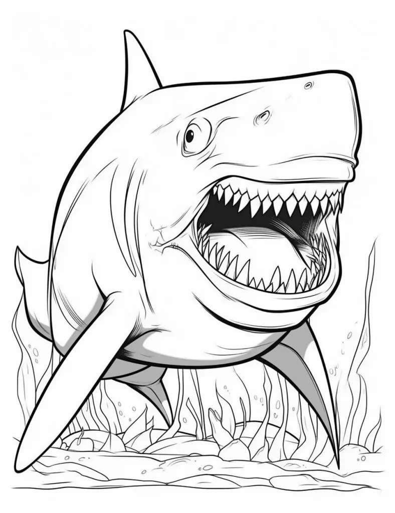 40 Coloring Pages Megalodon 34