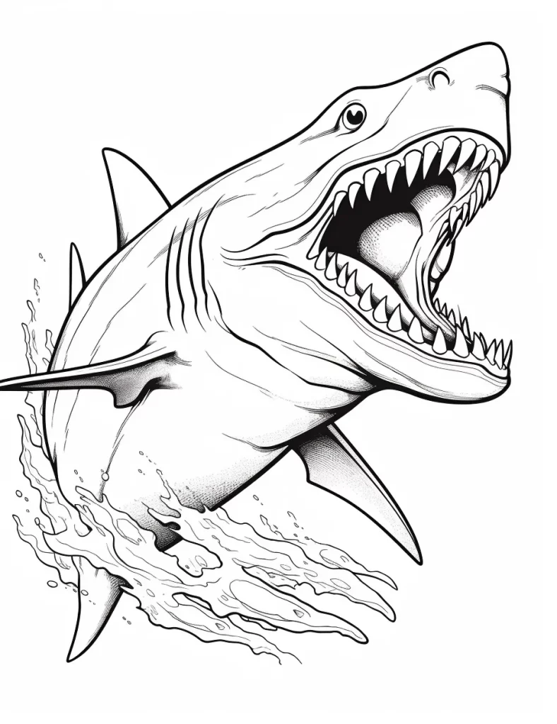 40 Coloring Pages Megalodon 47