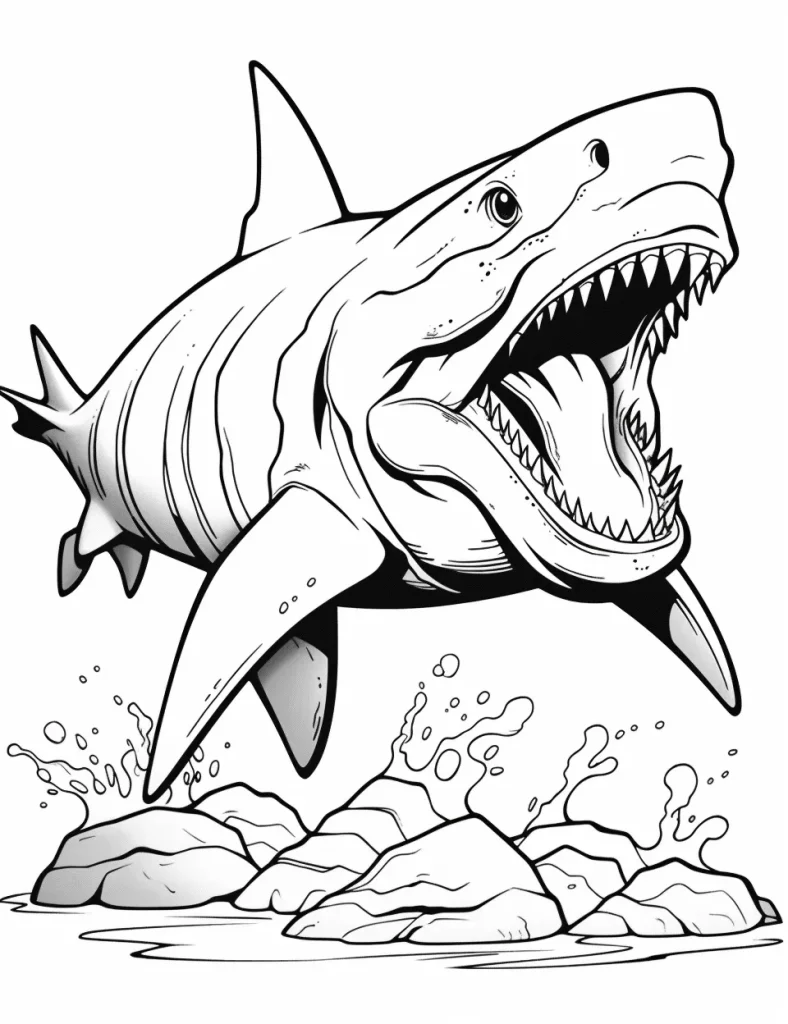 40 Coloring Pages Megalodon 48