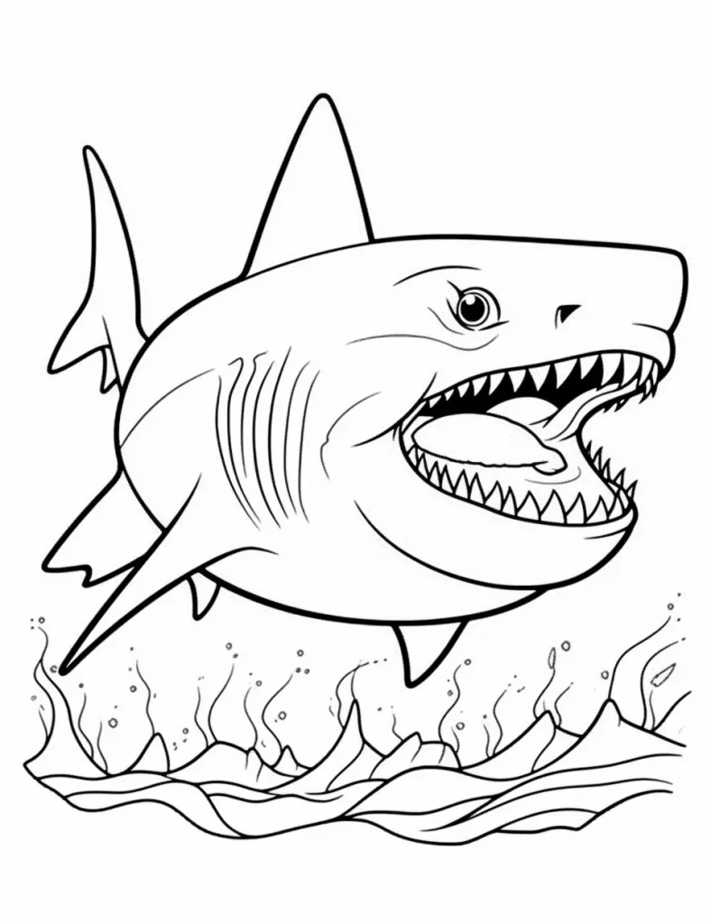 40 Coloring Pages Megalodon 49