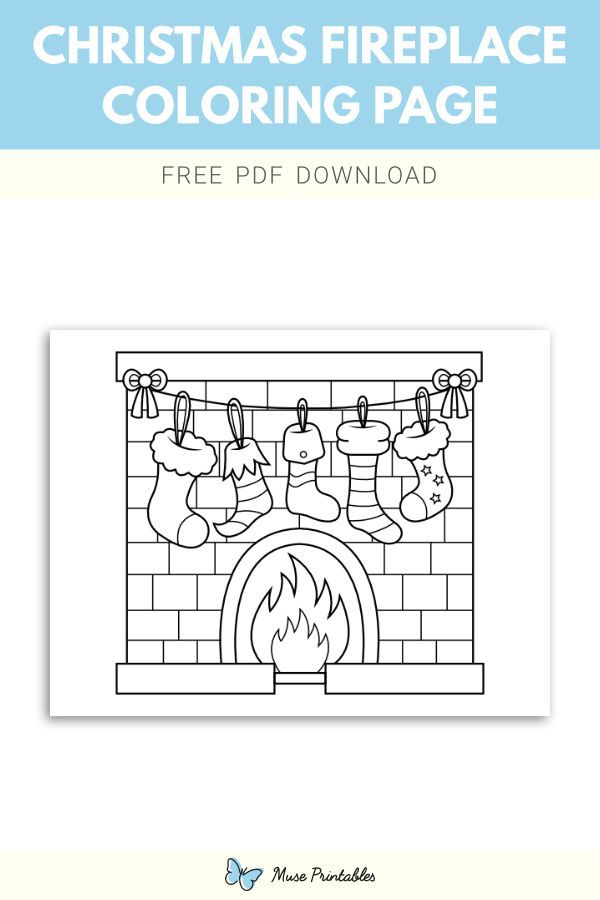 45 Christmas Fireplace Coloring Page 13