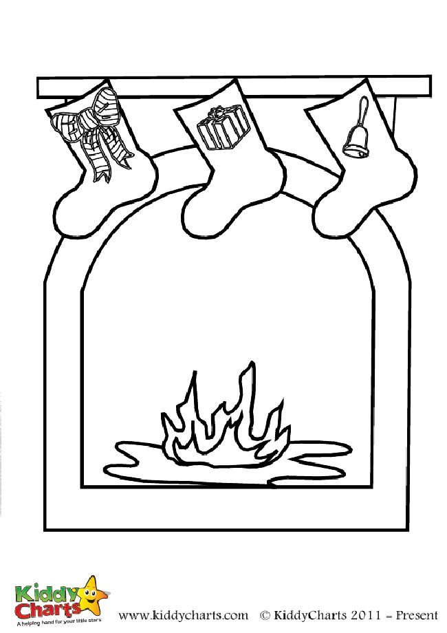 45 Christmas Fireplace Coloring Page 16