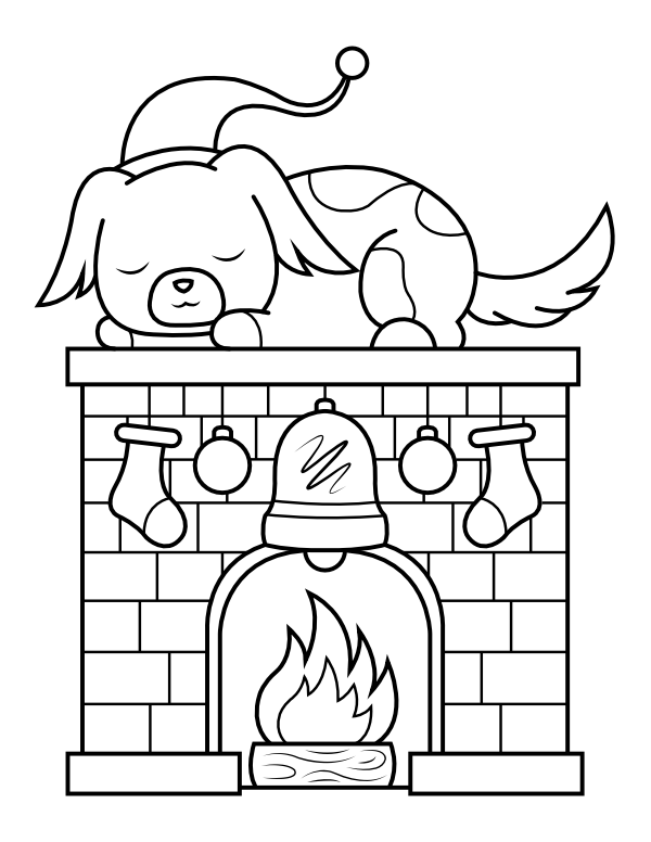 45 Christmas Fireplace Coloring Page 25