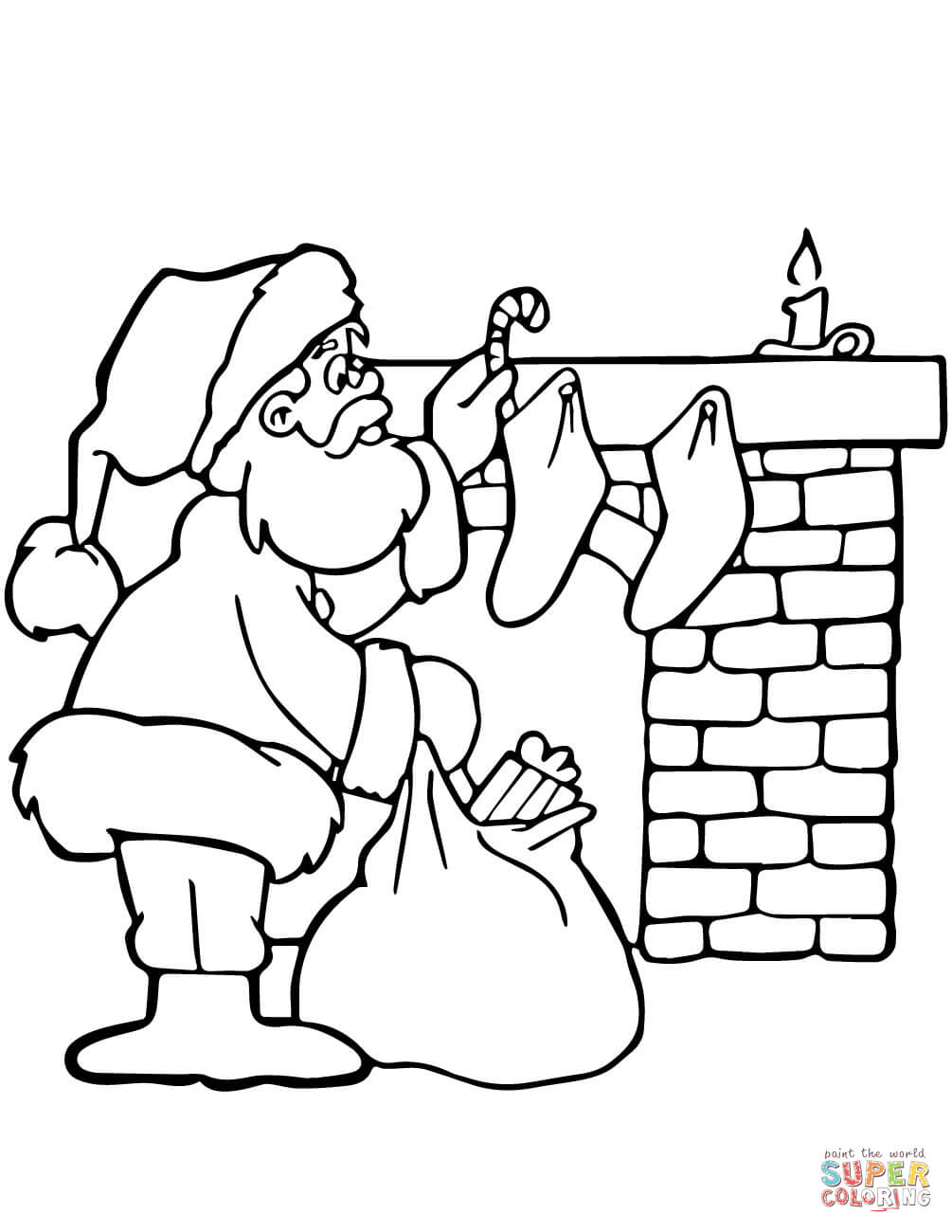 45 Christmas Fireplace Coloring Page 26