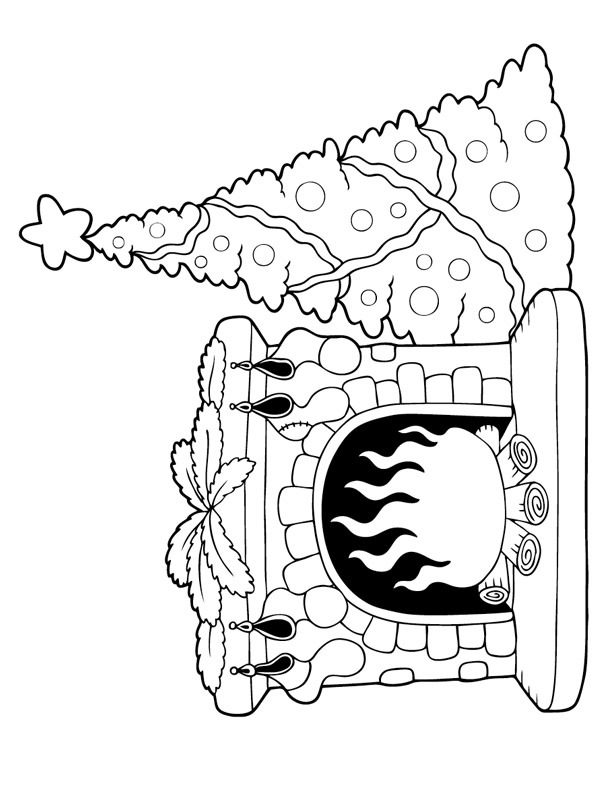 45 Christmas Fireplace Coloring Page 48