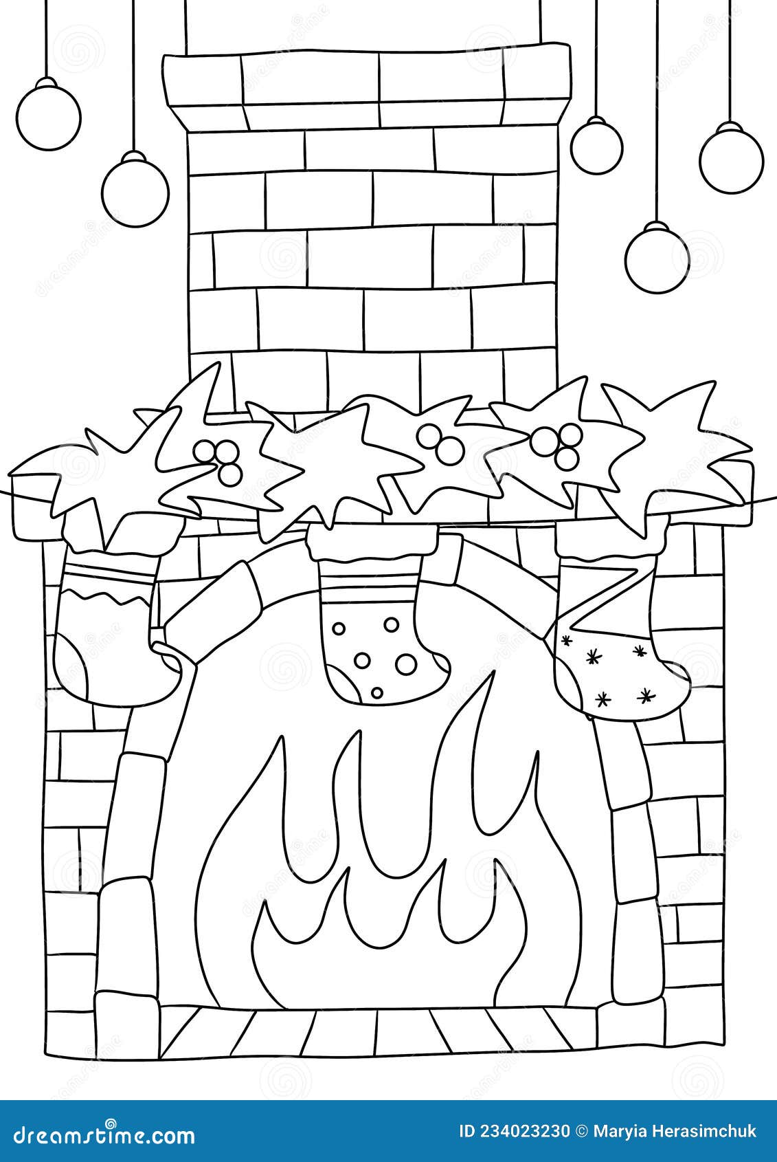 45 Christmas Fireplace Coloring Page 5