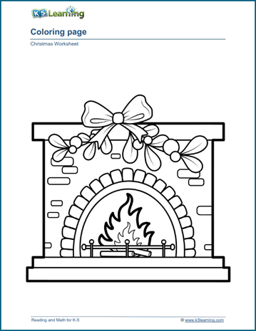 45 Christmas Fireplace Coloring Page 51