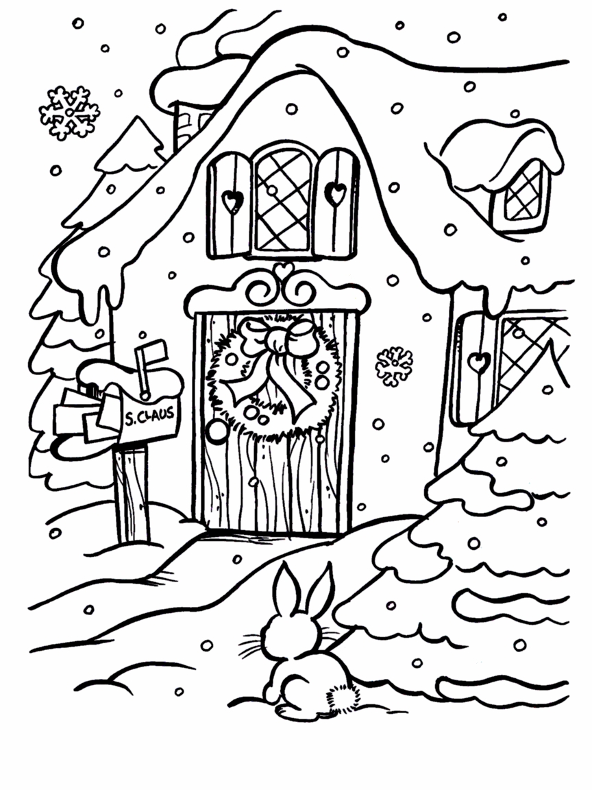 45 Christmas Fireplace Coloring Page 58