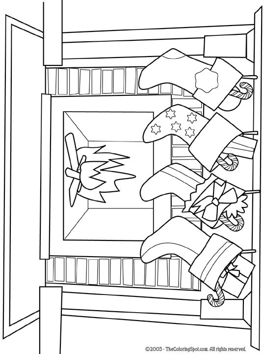 45 Christmas Fireplace Coloring Page 63